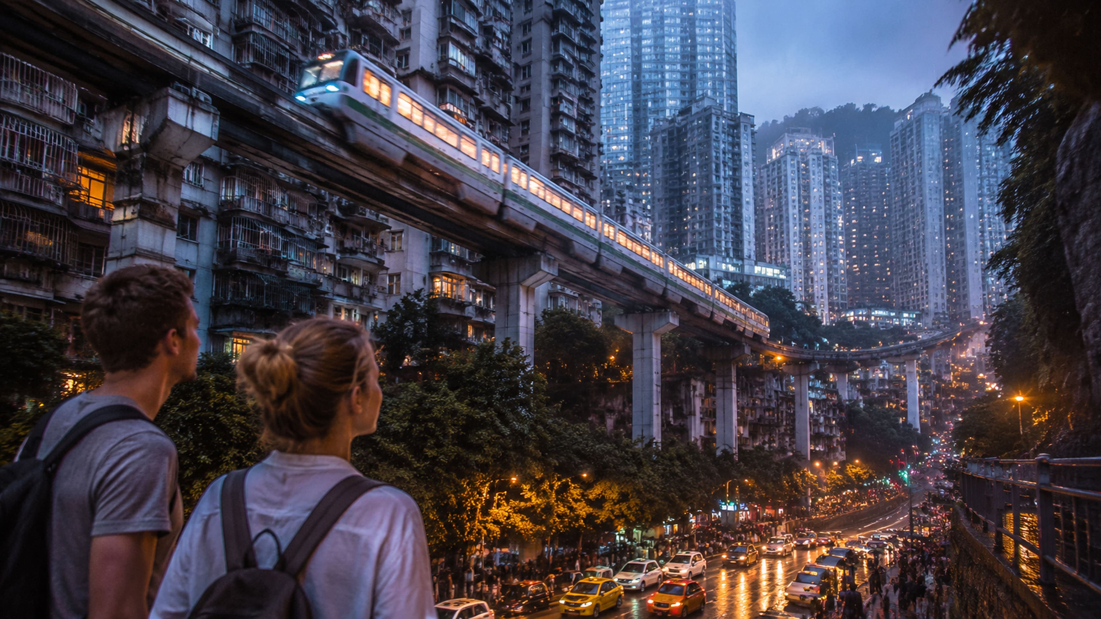 Chongqing scenery is a vertical city and two rivers