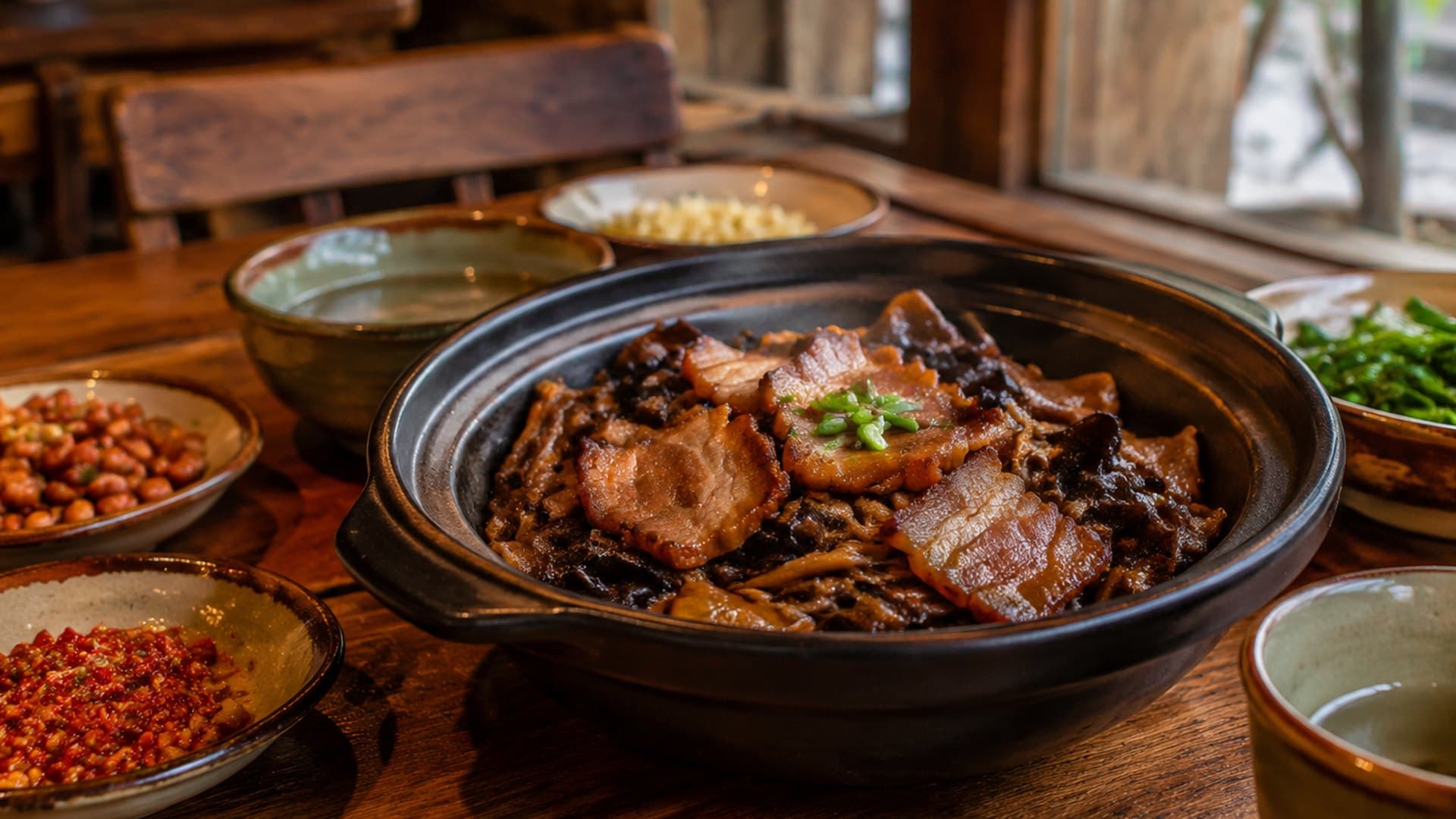 Warm Zhangjiajie dinner table used for an easy evening meal