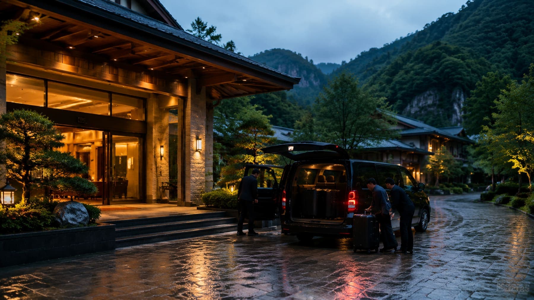 Mountain hotel arrival evening after a Zhangjiajie transfer