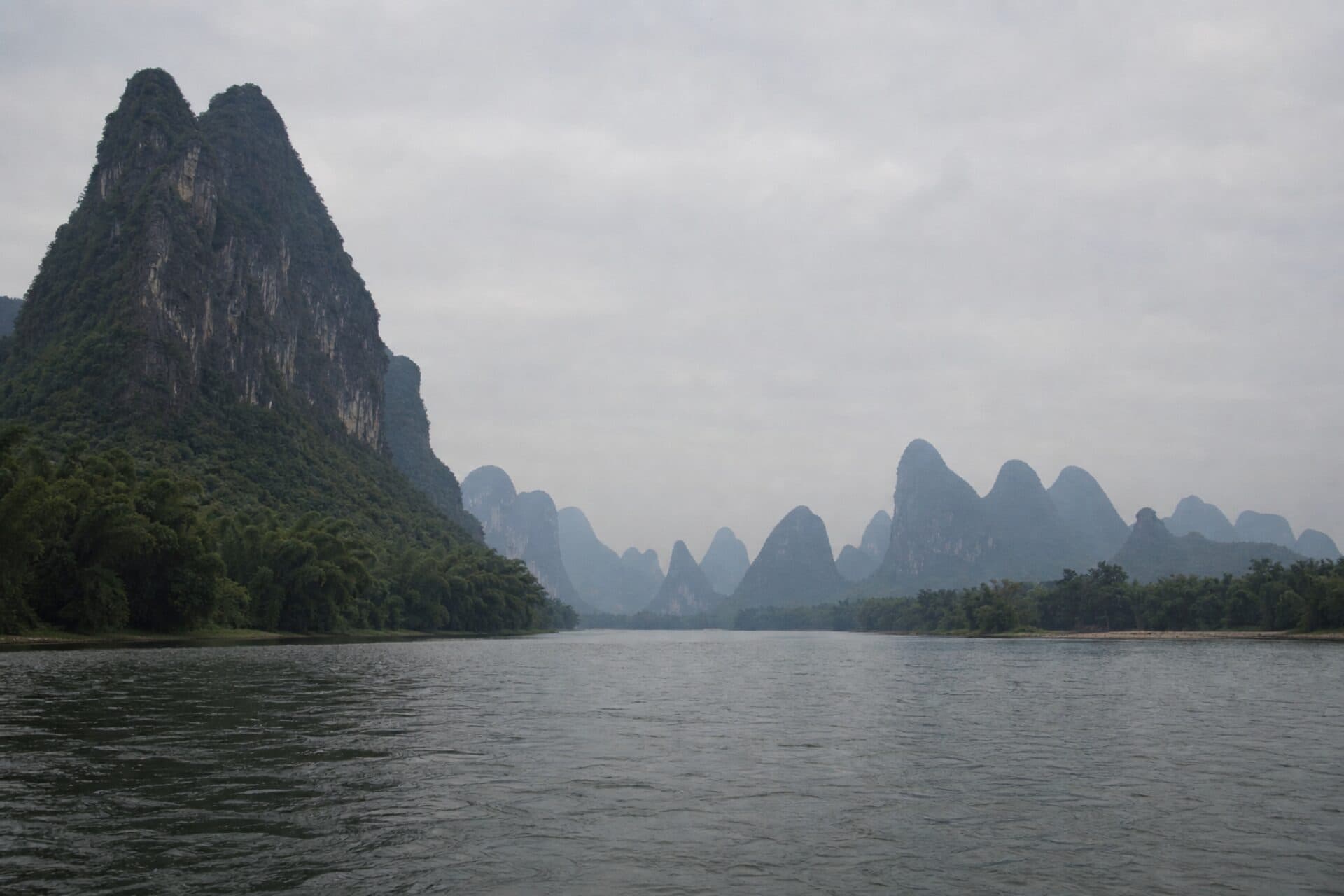 Karst peaks along the Li River in Guilin